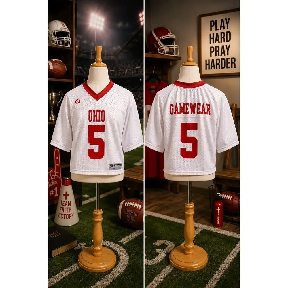 Y2K Ohio #5 Football Jersey Mens Medium Gamewear Mesh Shirt